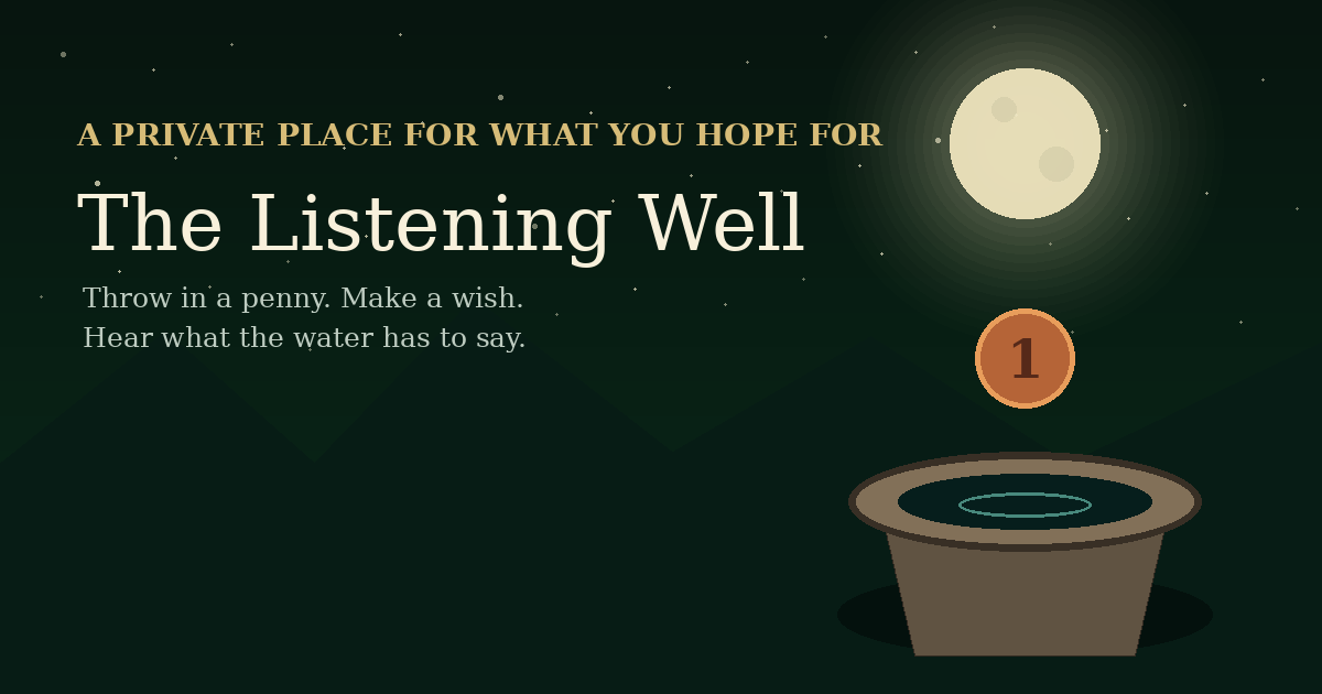 I built an animated digital wishing well that responds to whatever you wish for logo